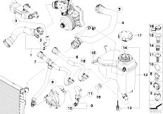 E91 330d M57N2 Touring / Radiator/  Cooling System Water Hoses