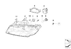 E91 330d M57N2 Touring / Lighting/  Individual Parts For Headlamp Halogen