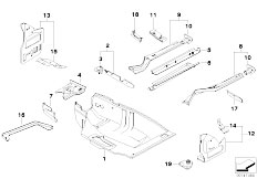 E68 Hydrogen 7 N73 Sedan / Bodywork/  Mounting Parts For Trunk Floor Panel