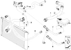 E61 520d M47N2 Touring / Radiator/  Cooling System Water Hoses