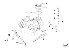E60 530d M57N2 Sedan / Engine/  Turbo Charger With Lubrication