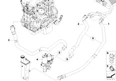 E83 X3 2.0i N46 SAV / Heater And Air Conditioning/  Additional Water Pump Water Hose Valve