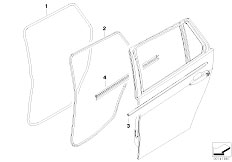 E91 330xd M57N2 Touring / Bodywork/  Door Weatherstrip Rear