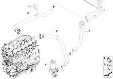 E90 325d M57N2 Sedan / Heater And Air Conditioning/  Additional Water Pump Water Hose