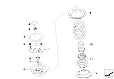 E60N 525xd M57N2 Sedan / Front Axle/  Guide Support Spring Pad Attaching Parts