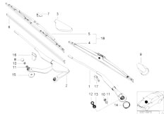 E38 728iL M52 Sedan / Vehicle Electrical System Single Components For Wiper Arm