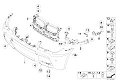 E83 X3 2.0d M47N2 SAV / Vehicle Trim M Front Bumper Trim Panel