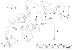 E90 320si N45 Sedan / Exhaust System/  Lambda Probe Fixings