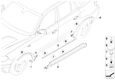 E83N X3 2.0d M47N2 SAV / Vehicle Trim/  M Wheel Arch Cover Sill