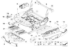 E92 335i N54 Coupe / Seats/  Front Seat Rail Electrical Single Parts