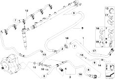 E83 X3 3.0d M57N2 SAV / Fuel Preparation System/  Fuel Lines