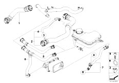 E83N X3 3.0d M57N2 SAV / Radiator/  Cooling System Water Hoses