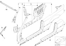 E46 330Ci M54 Cabrio / Bodywork Body Side Frame