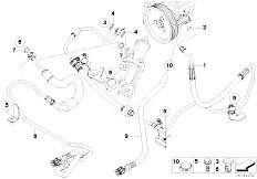 E60N 520d M47N2 Sedan / Steering Hydro Steering Oil Pipes-2