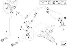 E60 530xd M57N2 Sedan / Steering/  Hydro Steering Oil Pipes