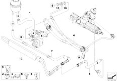 E83N X3 2.0i N46 SAV / Steering Hydro Steering Oil Pipes