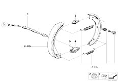 E36 316i M43 Coupe / Brakes/  Parking Brake Brake Shoes