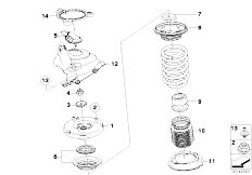 E60 M5 S85 Sedan / Front Axle/  Guide Support Spring Pad Attaching Parts