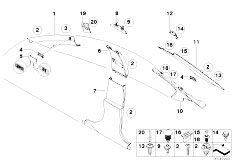 E60N 525i N53 Sedan / Vehicle Trim/  Trim Panel A B C Column