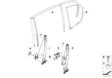 E87N 118i N46N 5 doors / Vehicle Trim/  Door Window Lifting Mechanism Rear