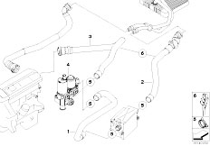 E83 X3 2.0d M47N2 SAV / Heater And Air Conditioning Water Pump Valve Hoses