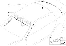 E67 760LiS N73 Sedan / Vehicle Trim Glazing Single Parts