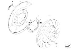 E61N M5 S85 Touring / Brakes/  Rear Wheel Brake Disc Perforated