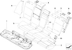 E87 120d M47N2 5 doors / Seats/  Through Loading Facility Seat Cover