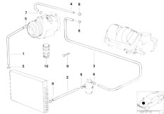 E38 730d M57 Sedan / Heater And Air Conditioning/  Coolant Lines