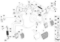 E83 X3 3.0d M57N2 SAV / Pedals Pedal Assembly W Over Centre Helper Spring