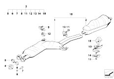 E34 M5 S38 Touring / Exhaust System Exhaust System Rear