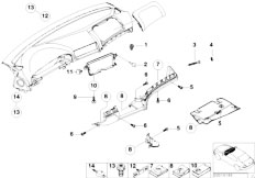 E39 530d M57 Touring / Vehicle Trim/  Trim Panel Dashboard Mounting Parts-2