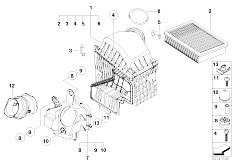 E65 730i M54 Sedan / Fuel Preparation System/  Suction Silencer Filter Cartridge