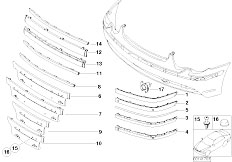 E65 730i M54 Sedan / Vehicle Trim/  Front Bumper Trim Body Mouldings