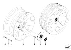 E65 730d M57N2 Sedan / Wheels/  Bmw Light Alloy Wheel Spider Spoke 175