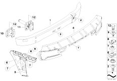 E64 M6 S85 Cabrio / Vehicle Trim/  M Brace Rear Bumper