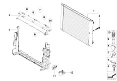 E61N M5 S85 Touring / Radiator Mounting Parts F Radiator