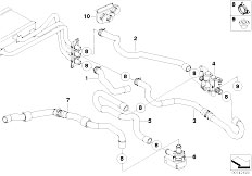 E64 M6 S85 Cabrio / Heater And Air Conditioning/  Water Valve Water Hose Ihka High