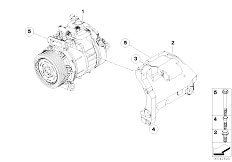 E64 M6 S85 Cabrio / Heater And Air Conditioning Air Condit Compressor Mounting Parts