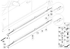 E61N 530xi N52N Touring / Vehicle Trim/  M Cover Door Sill