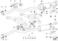 E34 518g M43 Touring / Exhaust System Rear Silencer