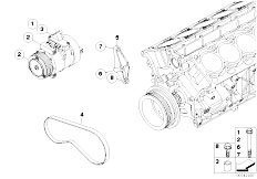 E66 760Li N73 Sedan / Heater And Air Conditioning/  Air Cond Compressor Supporting Bracket