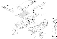 E61N 520d M47N2 Touring / Heater And Air Conditioning/  Microfilter Housing Parts