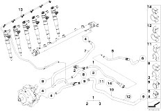 E83 X3 3.0d M57N SAV / Fuel Preparation System/  Fuel Lines