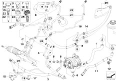 E64N 630i N53 Cabrio / Steering/  Power Steering Oil Pipe Dynamic Drive-2
