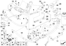 E61 525i M54 Touring / Steering/  Power Steering Oil Pipe Dynamic Drive-2