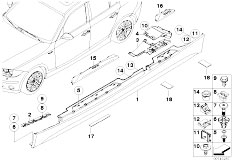 E87N 120i N43 5 doors / Vehicle Trim/  M Door Sill Trim Panel