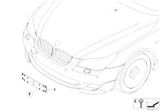 E60 545i N62 Sedan / Vehicle Trim/  Retrofit Equipm Supp Front License Plate