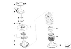 E61N M5 S85 Touring / Front Axle/  Guide Support Spring Pad Attaching Parts