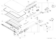 E38 728i M52 Sedan / Sliding Roof Folding Top Slid Lift Roof Cover Ceiling Frame